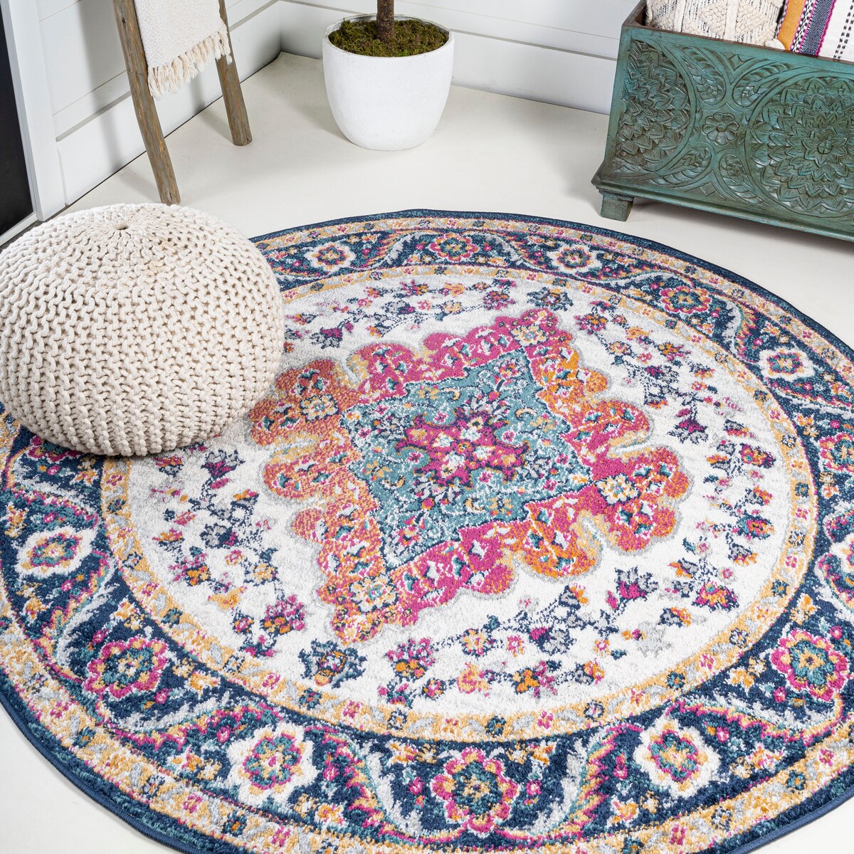 JONATHAN Y Bohemian FLAIR Boho Vintage Medallion Area Rug
