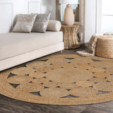 JONATHAN Y Dahlia Round Natural Jute Boho Circle Area Rug