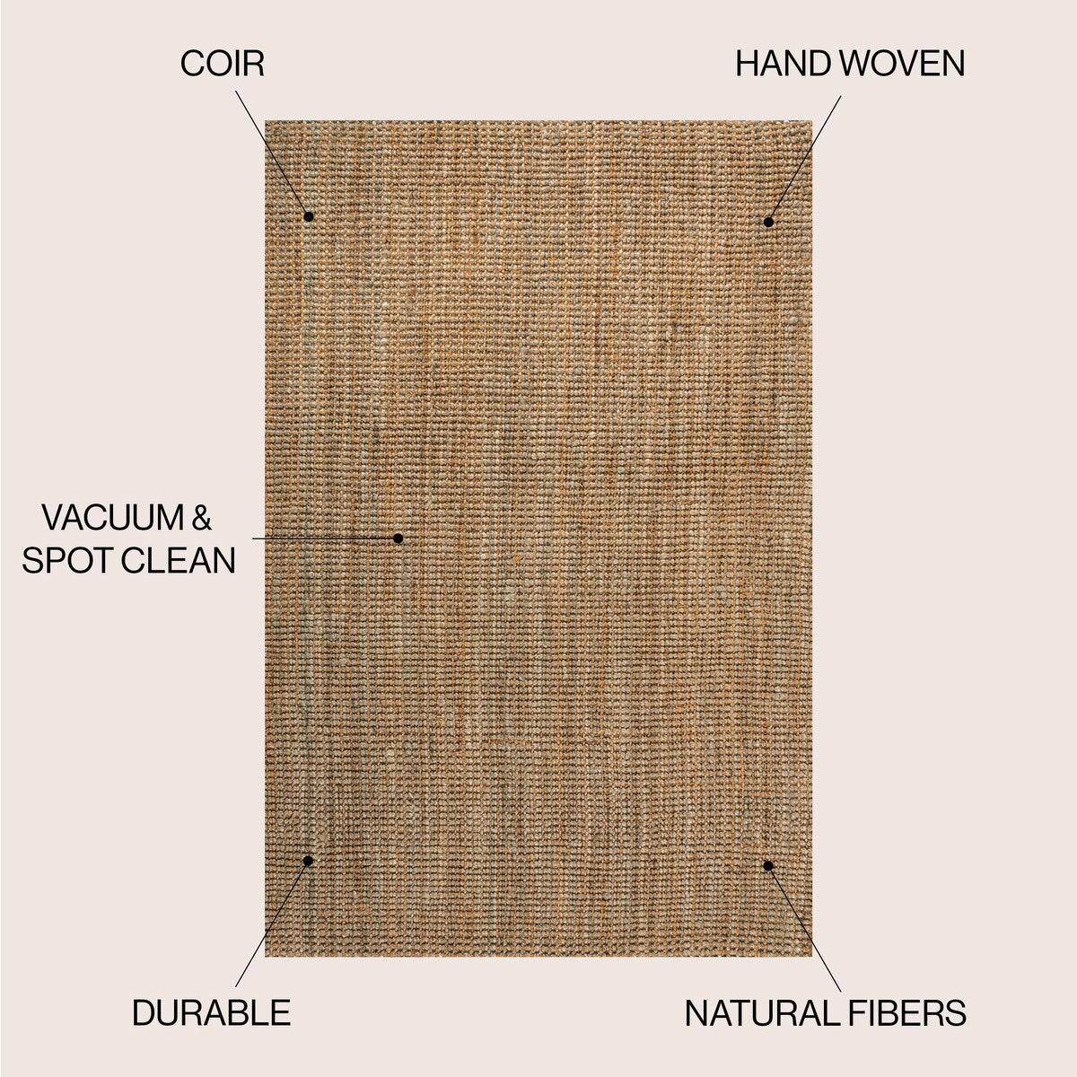 JONATHAN Y Cyrus Traditional Rustic Handwoven Jute Solid Natural Area Rug