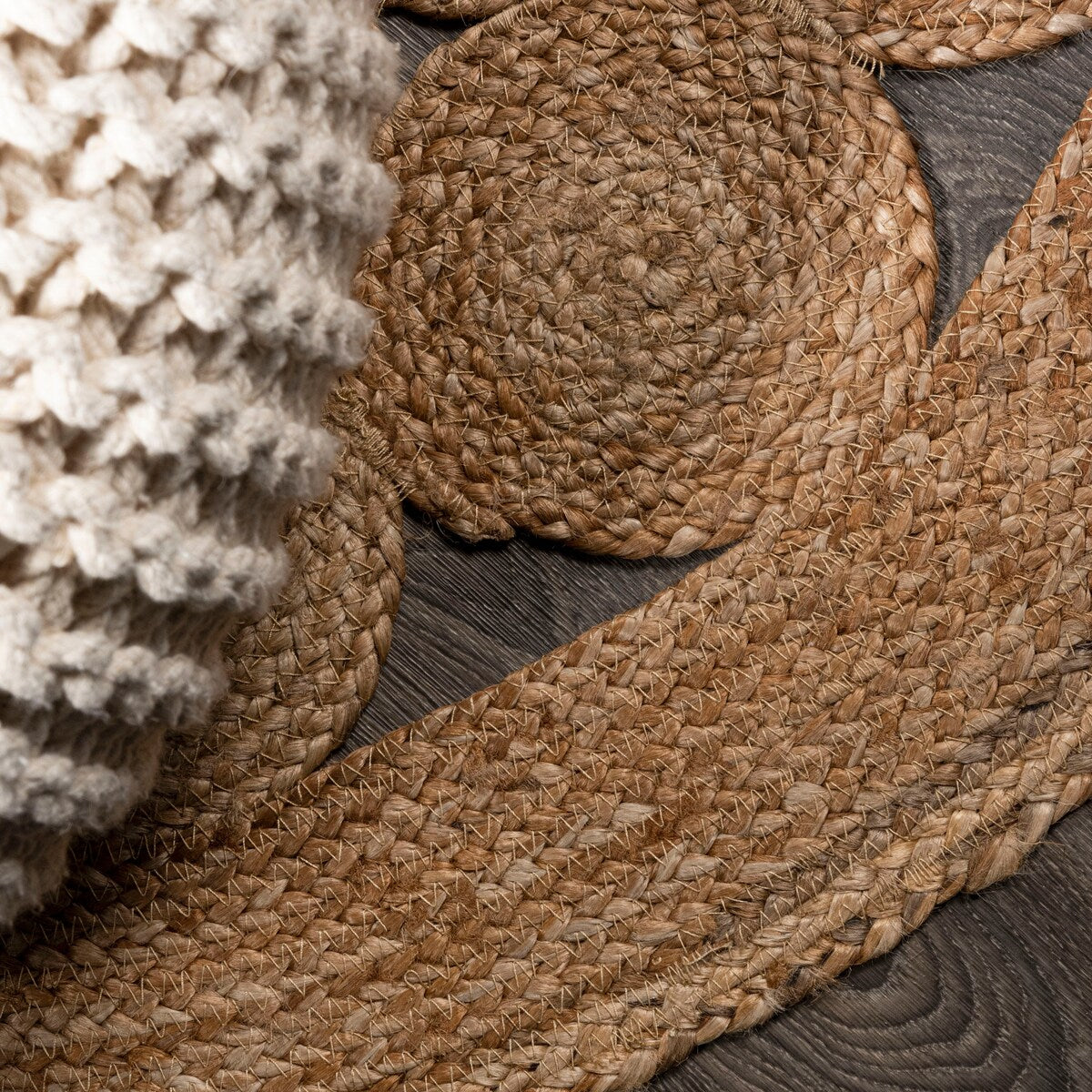 JONATHAN Y Dahlia Round Natural Jute Boho Circle Area Rug