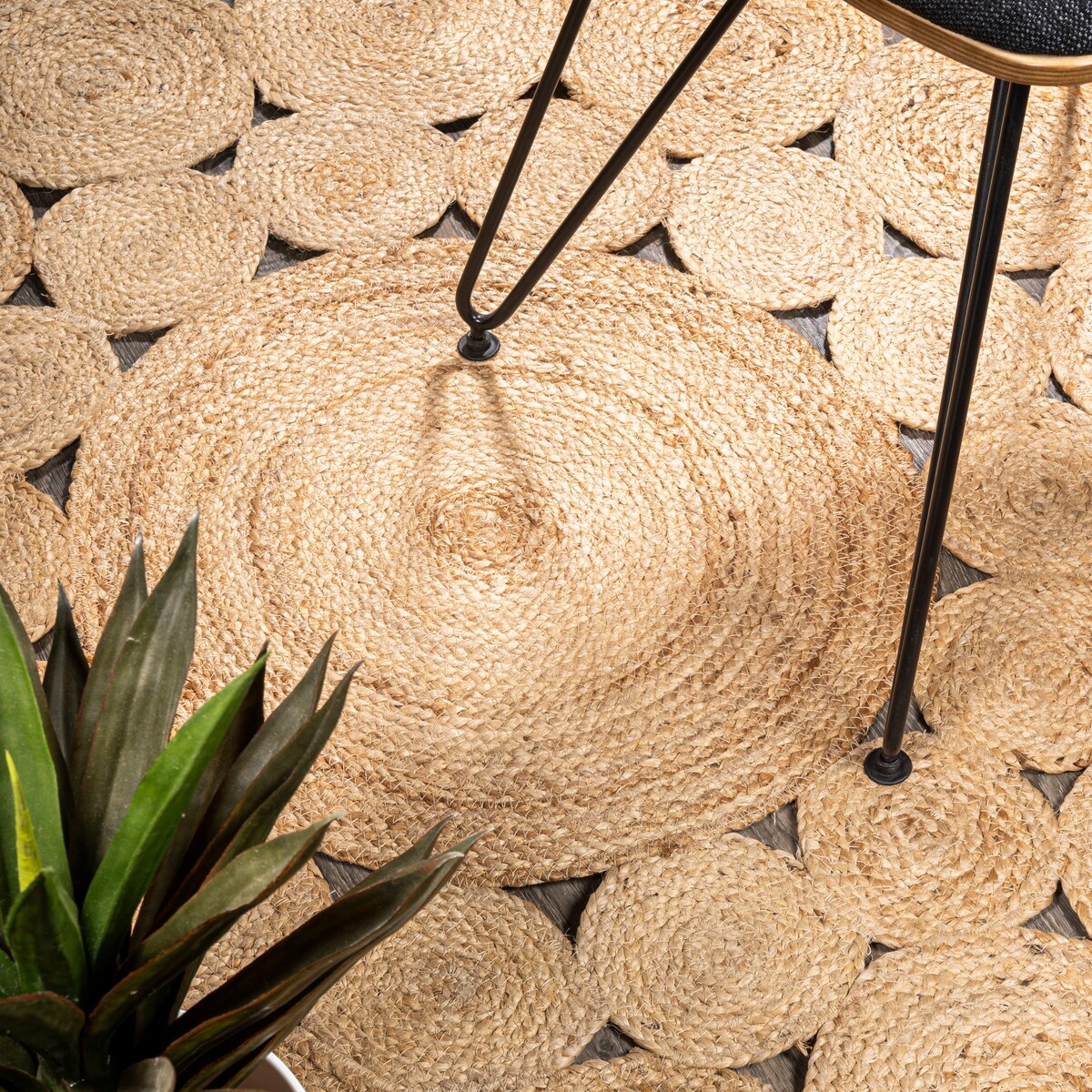 JONATHAN Y Dahlia Round Natural Jute Boho Circle Area Rug