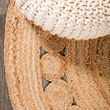 JONATHAN Y Eden Round Natural Jute Boho Circle Area Rug