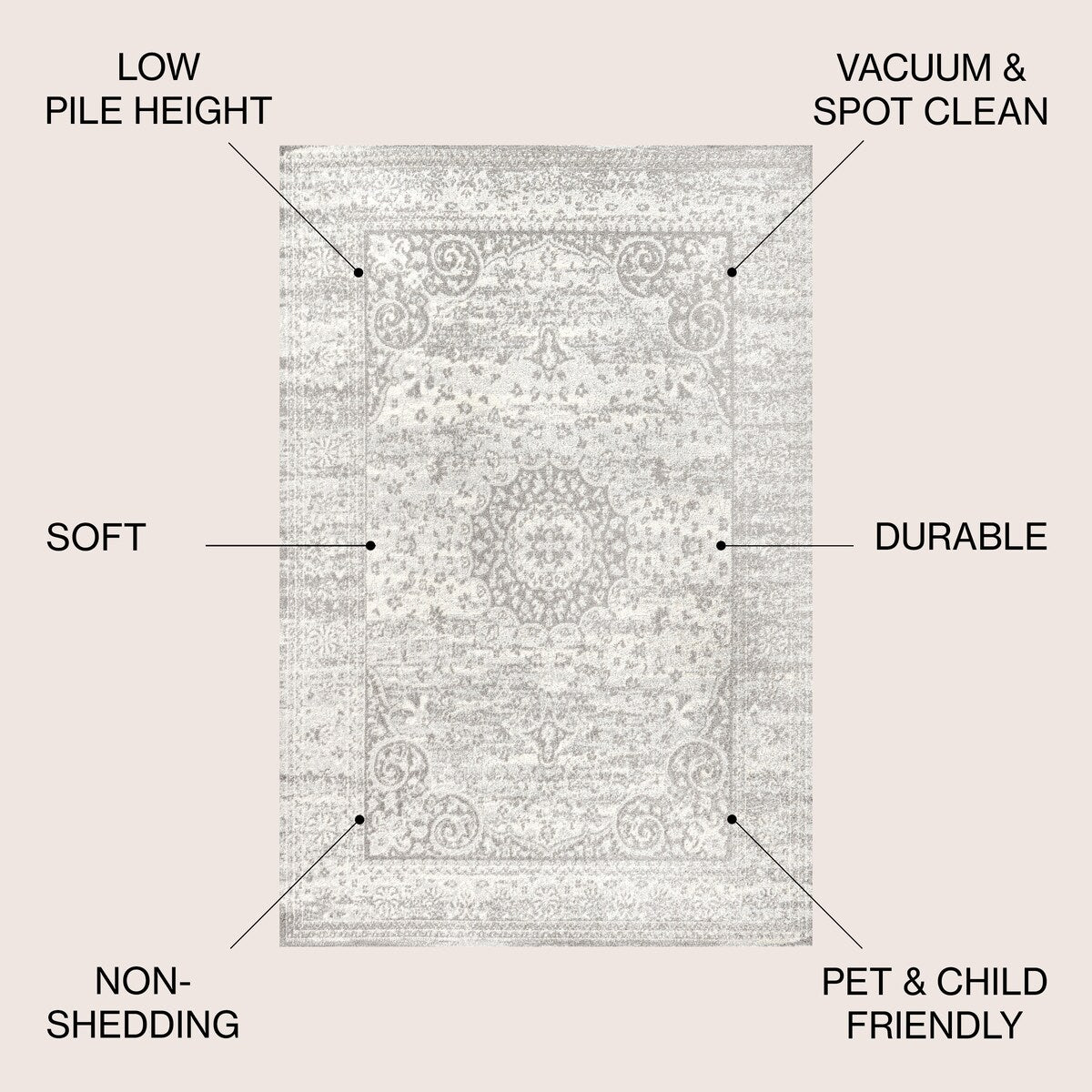 JONATHAN Y Denia Ornate Bohemian Medallion Area Rug