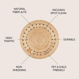 JONATHAN Y Eden Round Natural Jute Boho Circle Area Rug