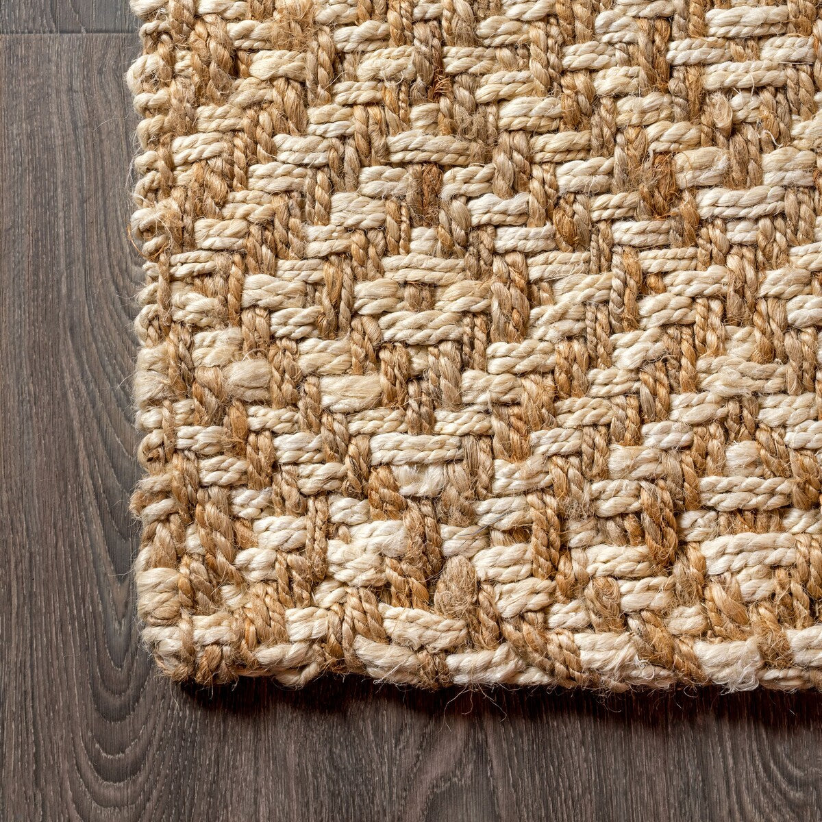 JONATHAN Y Espina Hand Woven Diamond Chunky Jute Area Rug