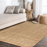 JONATHAN Y Estera Hand Woven Herringbone Chunky Jute Area Rug