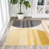 JONATHAN Y Geo Striped Circles Area Rug