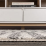 JONATHAN Y Lyla Offset Stripe Gray/Cream Area Rug