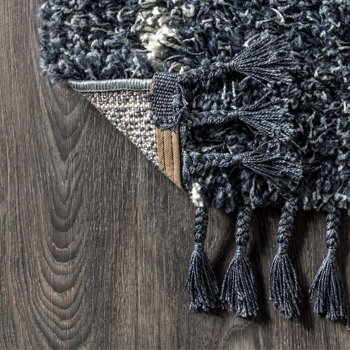 JONATHAN Y Modern Shag Plush Tassel Moroccan Geometric Trellis Area Rug
