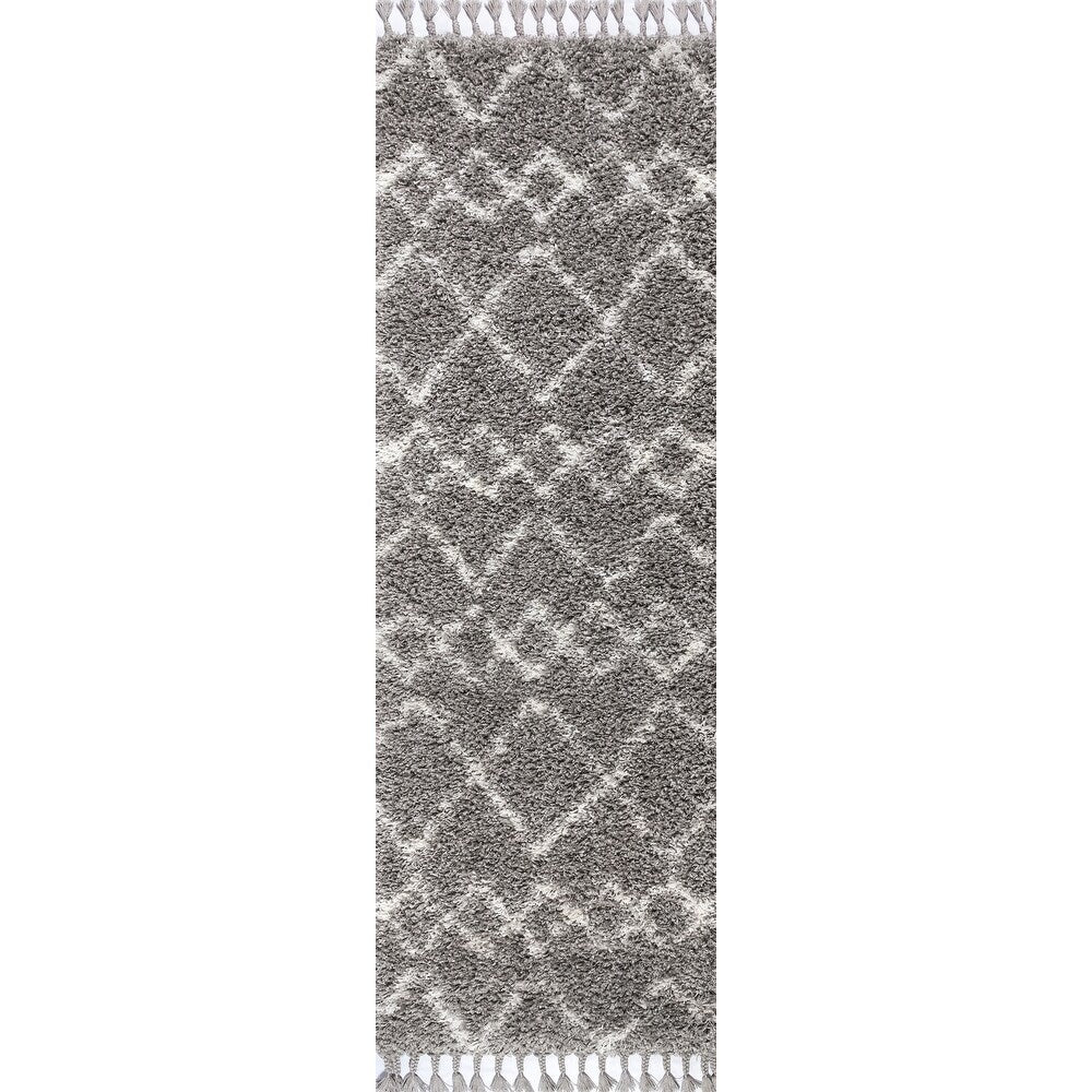 JONATHAN Y Modern Shag Plush Tassel Moroccan Tribal Geometric Trellis Area Rug