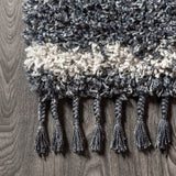 JONATHAN Y Modern Shag Plush Tassel Moroccan Tribal Geometric Trellis Area Rug