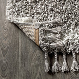 JONATHAN Y Modern Shag Plush Tassel Moroccan Tribal Geometric Trellis Area Rug