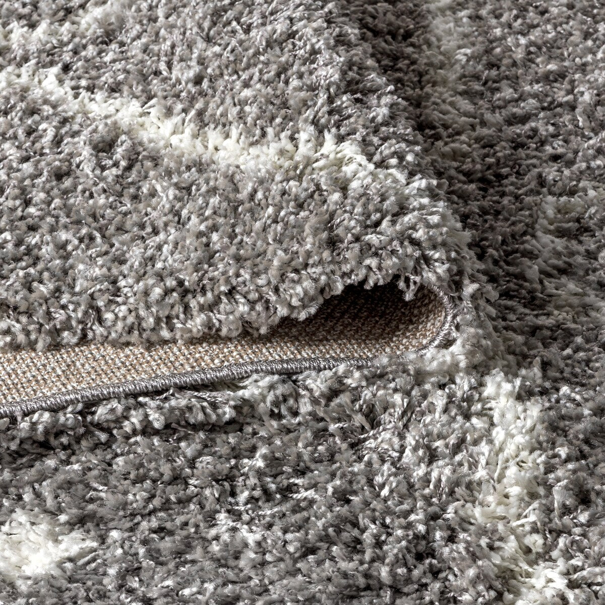 JONATHAN Y Modern Shag Plush Tassel Moroccan Diamond Area Rug