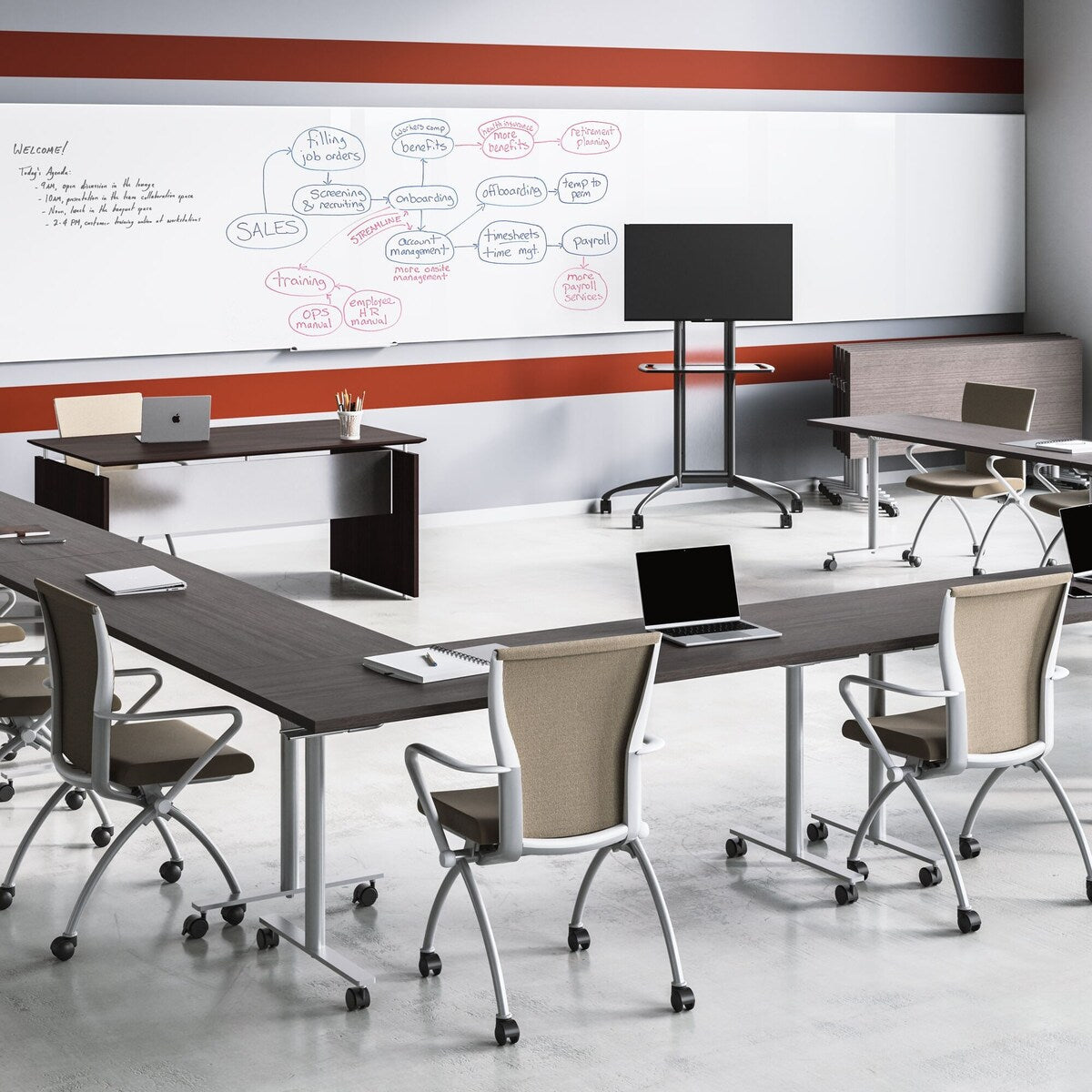 JURNI Multipurpose Table, High-End Mobile Desk 60" W x 24" D x 29" H