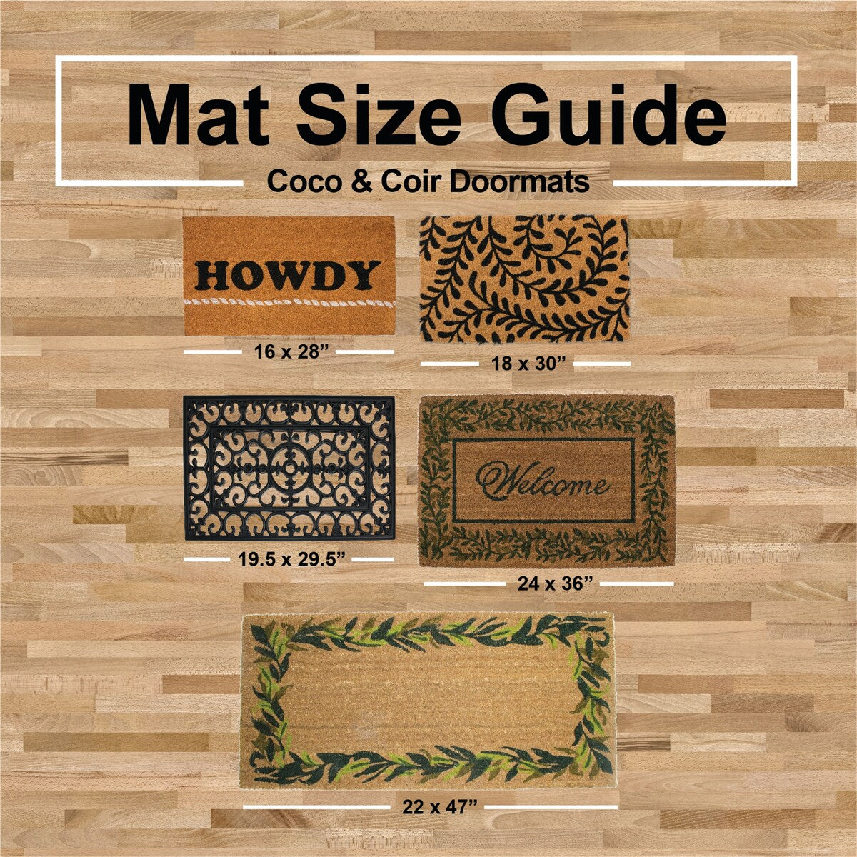J&M Bye Felicia Vinyl Back Coir Doormat 18x30 - 18x30"