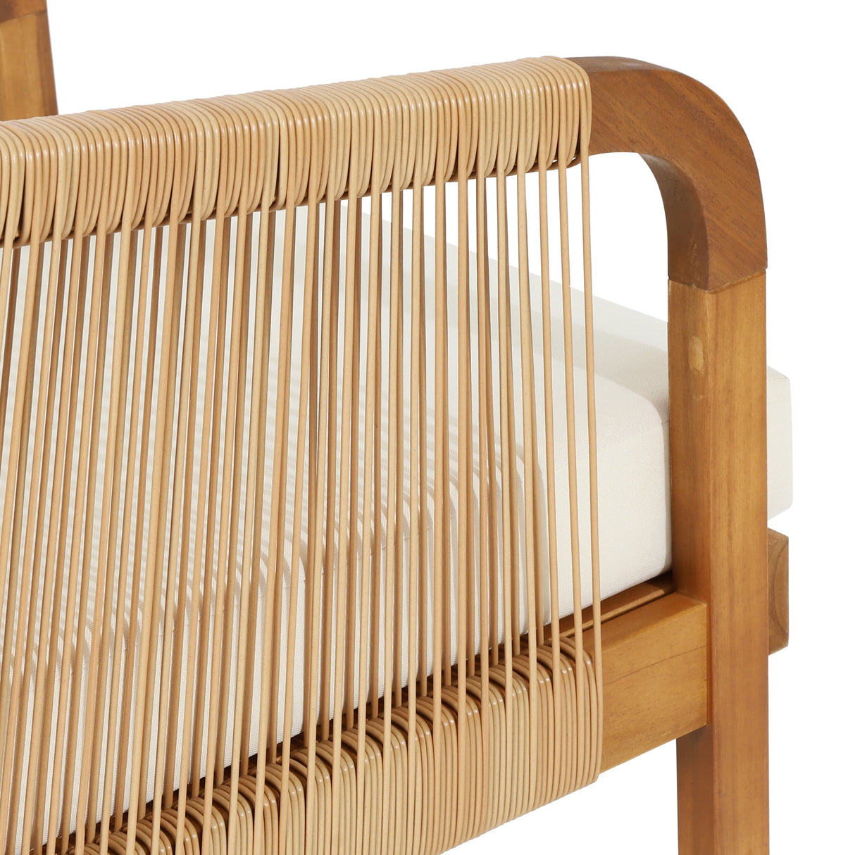 Jabe Acacia Wood and Wicker Outdoor Club Chair with Cushions by Christopher Knight Home