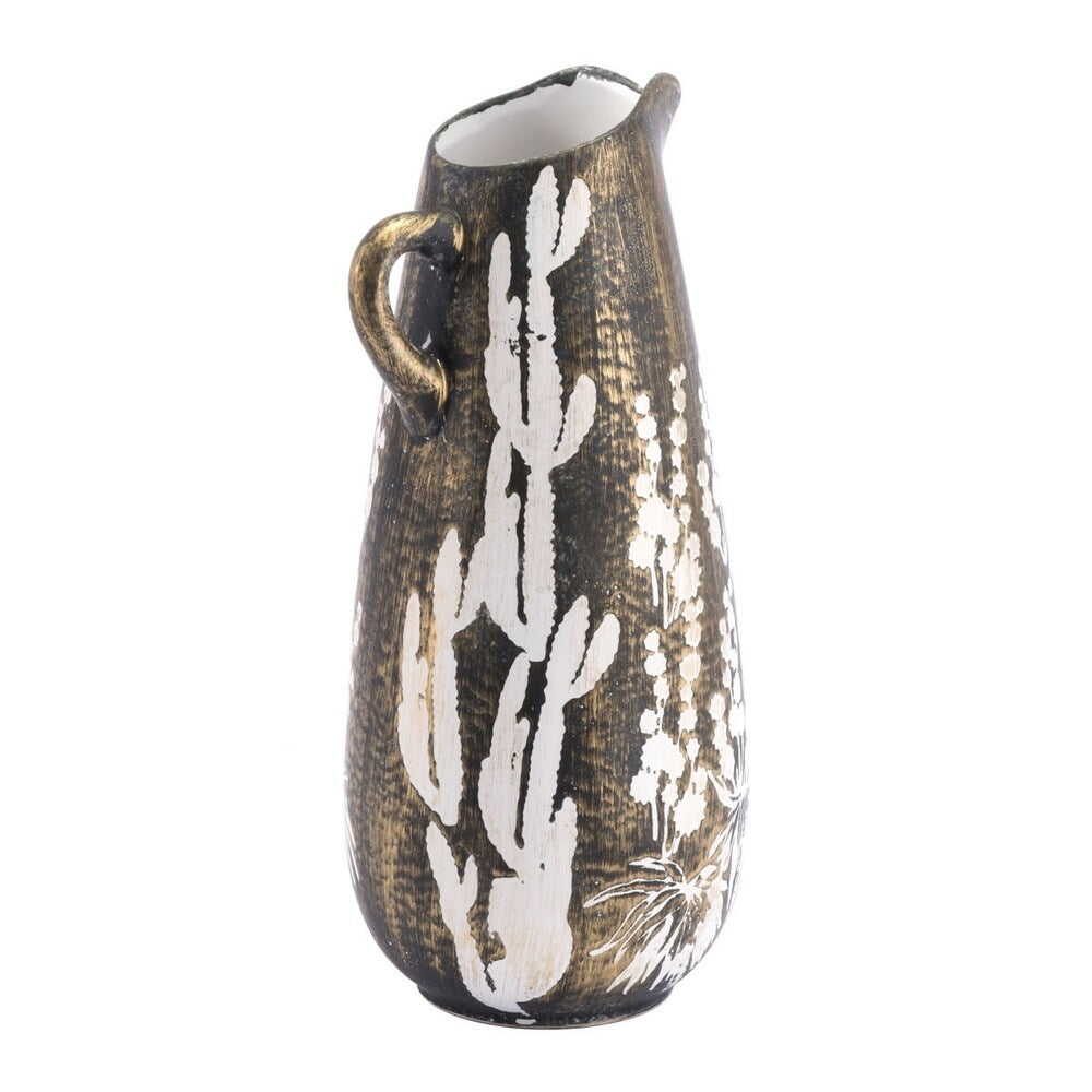 Jaci Small Jar Antique Gold & White