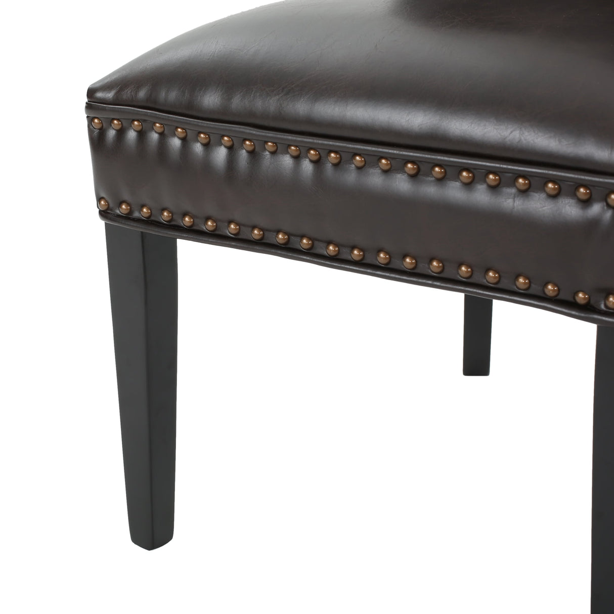 Jackie Contemporary Bonded Leather Dining Chair with Nailhead Accents by Christopher Knight Home