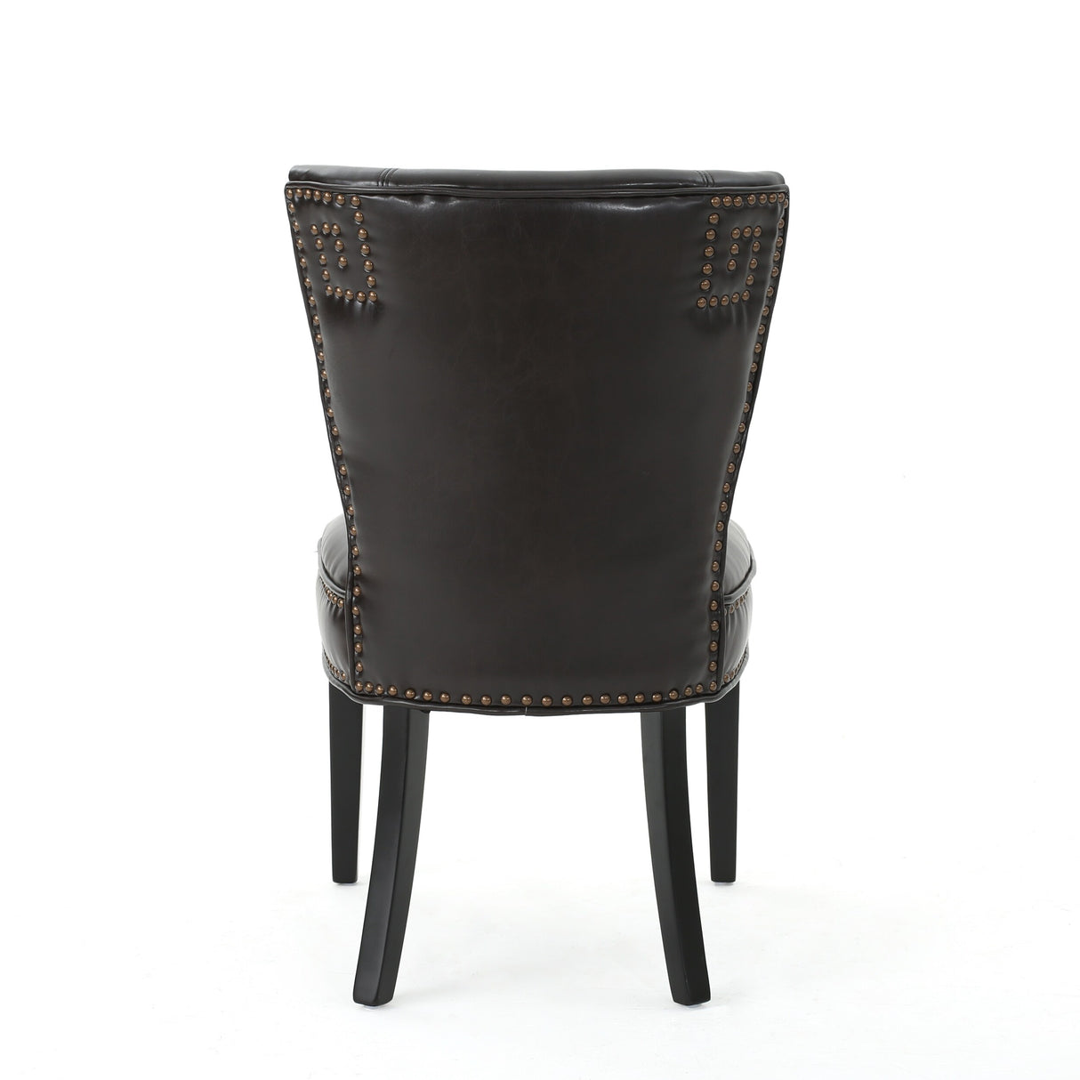 Jackie Contemporary Bonded Leather Dining Chair with Nailhead Accents by Christopher Knight Home