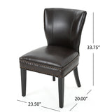 Jackie Contemporary Bonded Leather Dining Chair with Nailhead Accents by Christopher Knight Home
