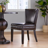 Jackie Contemporary Bonded Leather Dining Chair with Nailhead Accents by Christopher Knight Home