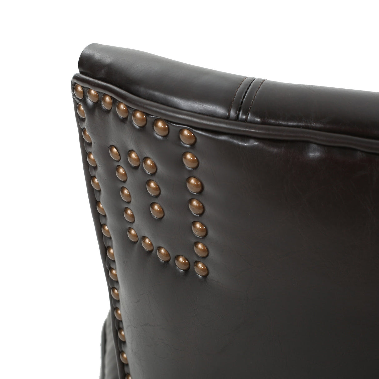 Jackie Contemporary Bonded Leather Dining Chair with Nailhead Accents by Christopher Knight Home