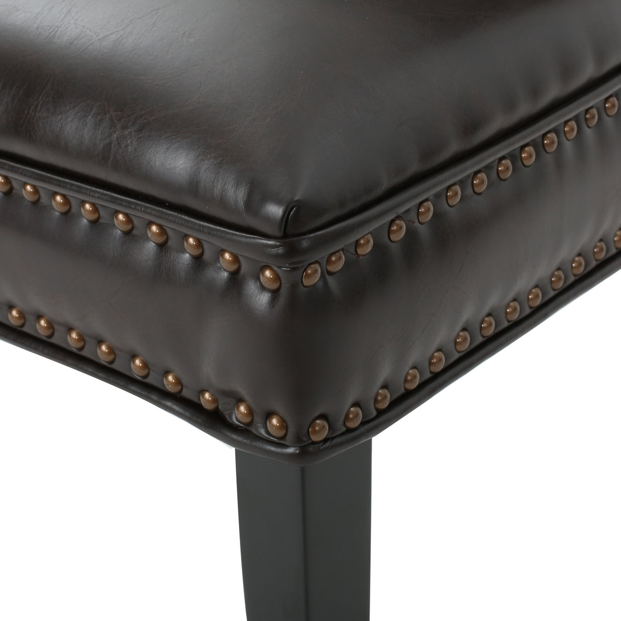 Jackie Contemporary Bonded Leather Dining Chair with Nailhead Accents by Christopher Knight Home