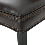 Jackie Contemporary Bonded Leather Dining Chair with Nailhead Accents by Christopher Knight Home