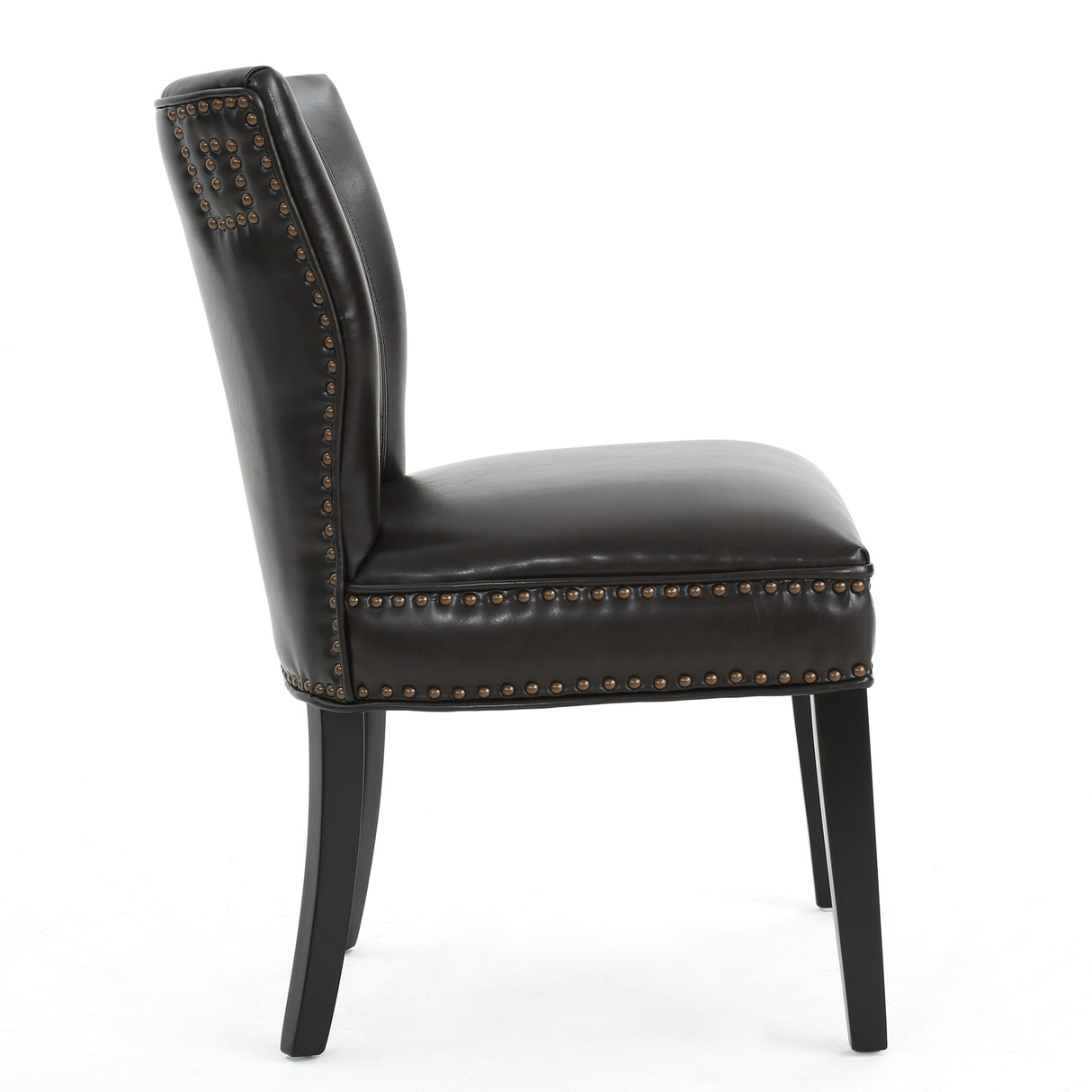 Jackie Contemporary Bonded Leather Dining Chair with Nailhead Accents by Christopher Knight Home