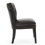 Jackie Contemporary Bonded Leather Dining Chair with Nailhead Accents by Christopher Knight Home