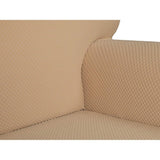 Chiara Rose Jacquard Anti-Slip 1-Piece Spandex Elastic Couch Stretch Box Cushion Sofa Slipcover Beige