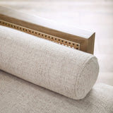 Jacques Mid Century Modern Rattan Loveseat with Pillow Back by Furniture of America