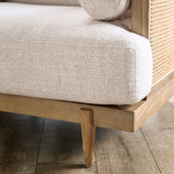 Jacques Mid Century Modern Rattan Loveseat with Pillow Back by Furniture of America