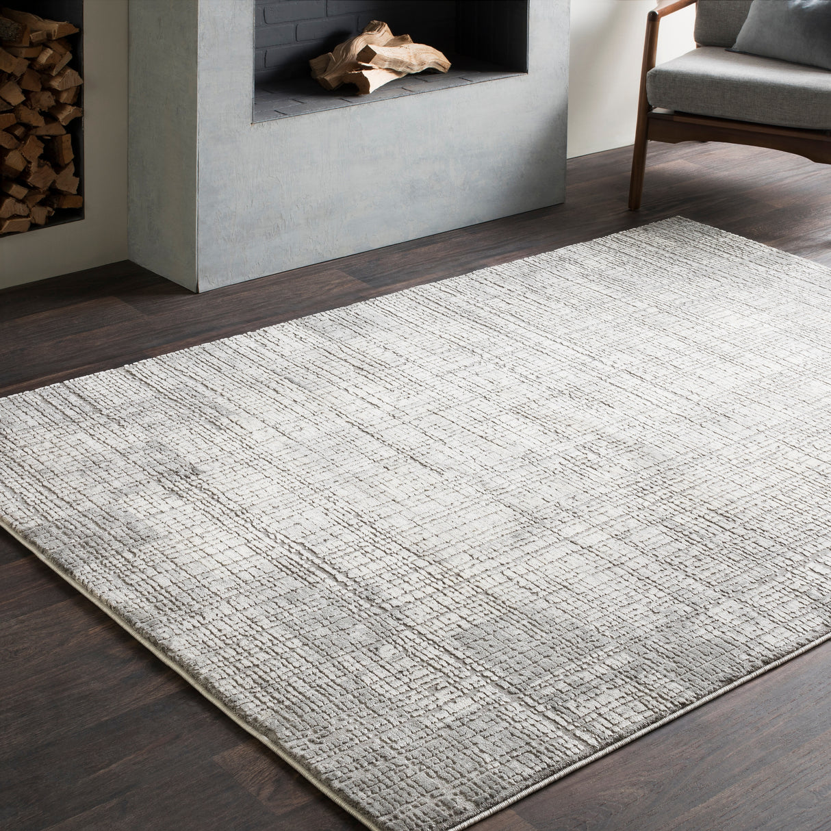 Jaden Tonal Abstract Grey Area Rug - 6'7" x 9'6"