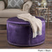 Jaewon Studded Velvet Round Ottoman Stool by Christopher Knight Home