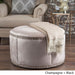Jaewon Studded Velvet Round Ottoman Stool by Christopher Knight Home