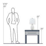 Livabliss Jalen Modern White Ceramic Table Lamp - 22"H x 11"W x 11"D