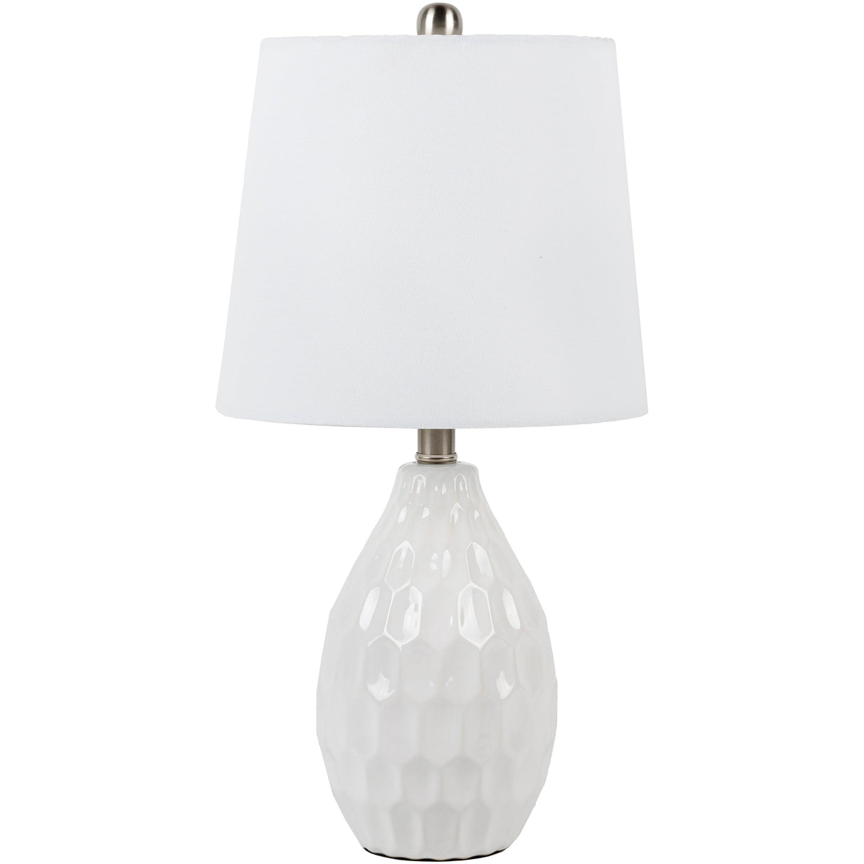 Livabliss Jalen Modern White Ceramic Table Lamp - 22"H x 11"W x 11"D