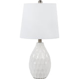 Livabliss Jalen Modern White Ceramic Table Lamp - 22"H x 11"W x 11"D