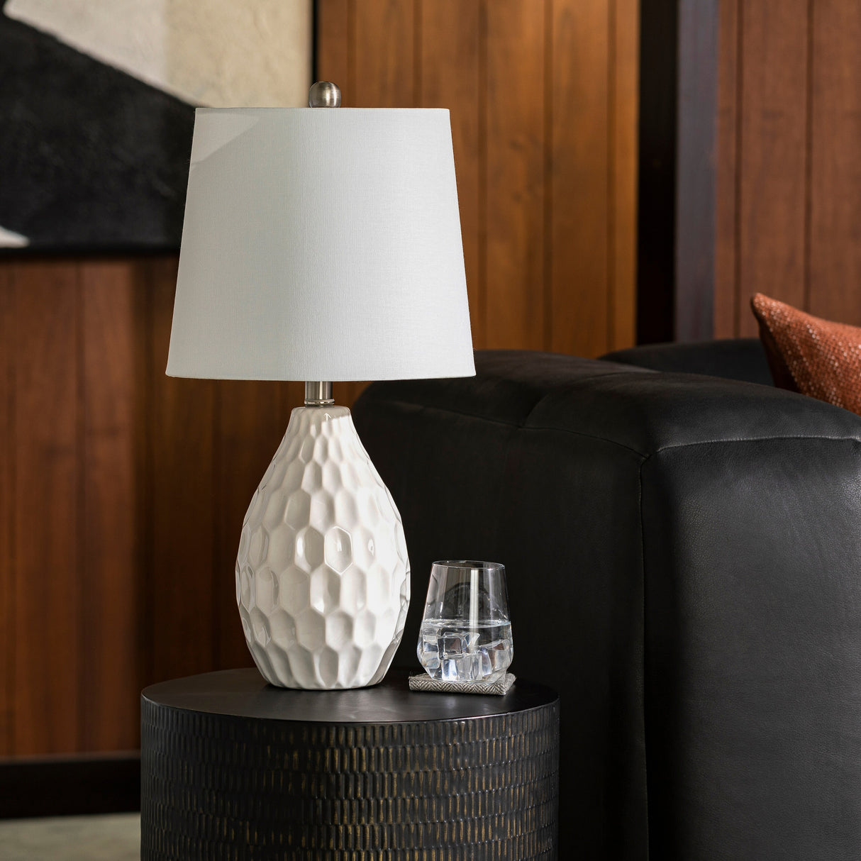Livabliss Jalen Modern White Ceramic Table Lamp - 22"H x 11"W x 11"D