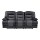 Jalen Gray Faux Leather Double Reclining Sofa