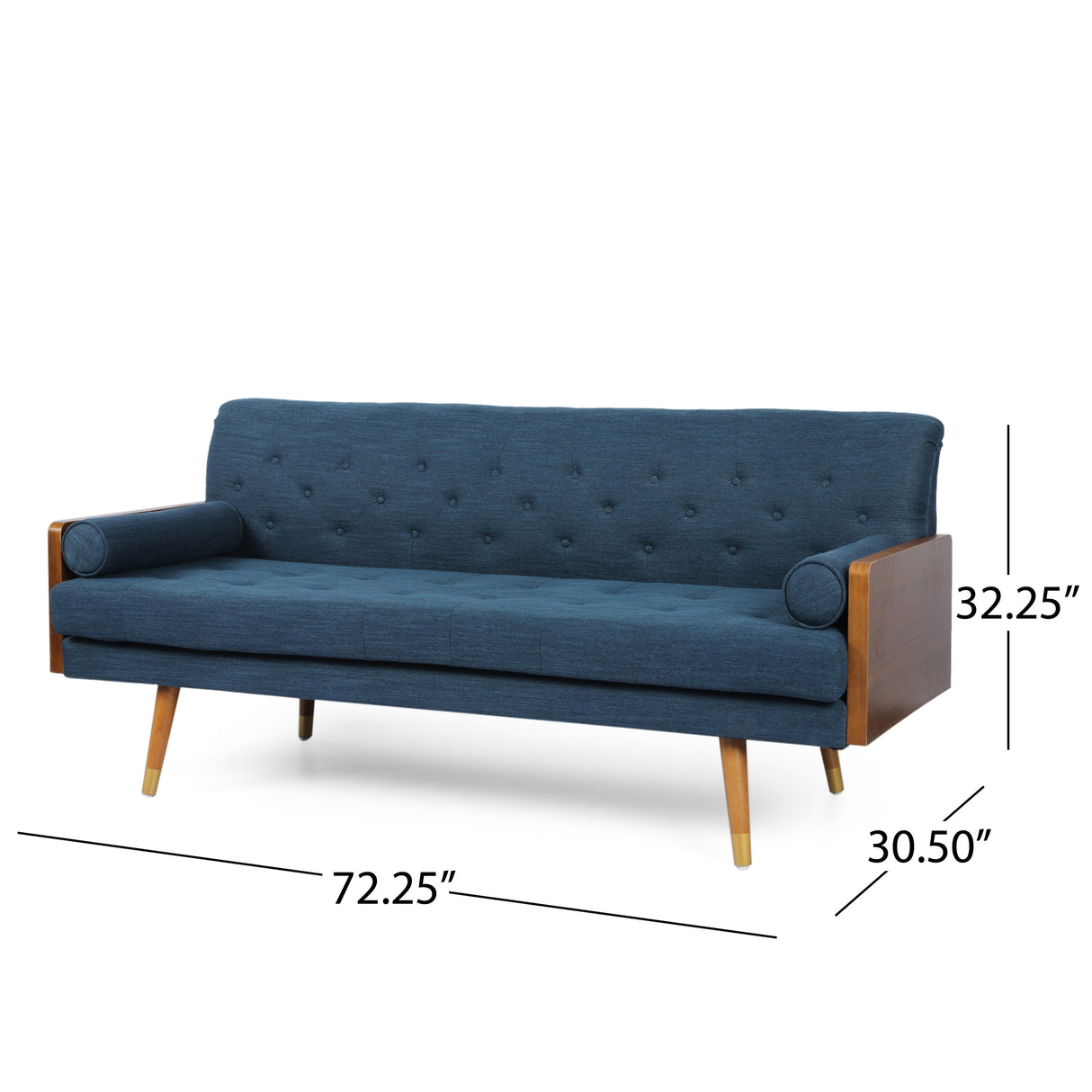 Jalon Mid-century Modern Tufted Fabric Sofa by Christopher Knight Home