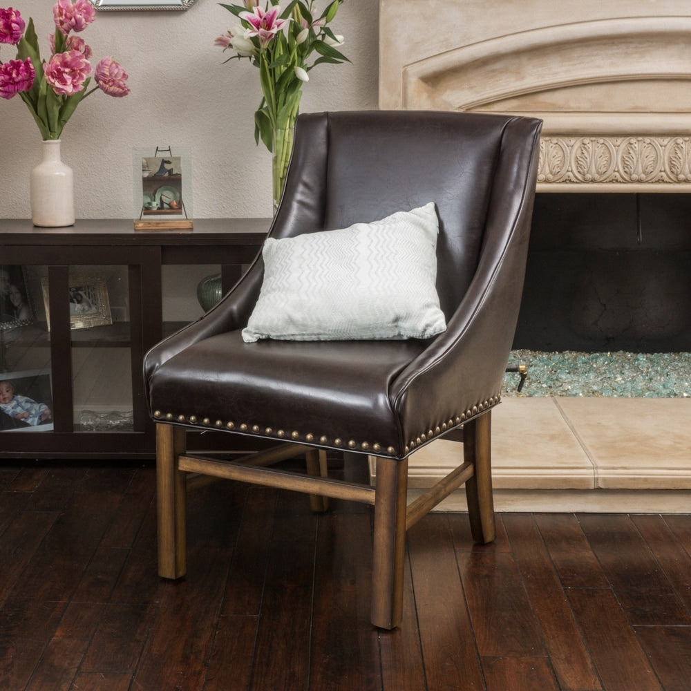 James Contemporary Bonded Leather Upholstered Dining Chair by Christopher Knight Home