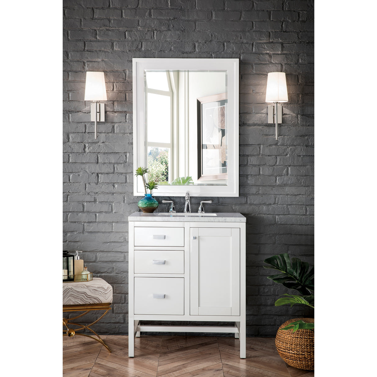 James Martin Vanities Addison 30" Single Vanity, Glossy White