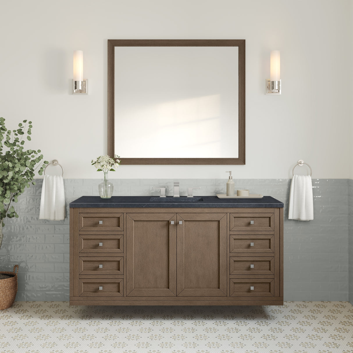 James Martin Vanities Chicago 60" Single Vanity, Whitewashed Walnut