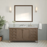 James Martin Vanities Chicago 60" Single Vanity, Whitewashed Walnut