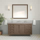 James Martin Vanities Chicago 60" Single Vanity, Whitewashed Walnut