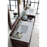 James Martin Vanities De Soto 94" Double Vanity Set with Makeup Table, Burnished Mahogany