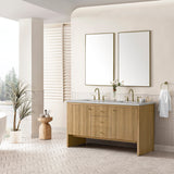 James Martin Vanities Hudson 60" Double Vanity, Light Natural Oak