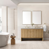 James Martin Vanities Hudson 60" Double Vanity, Light Natural Oak